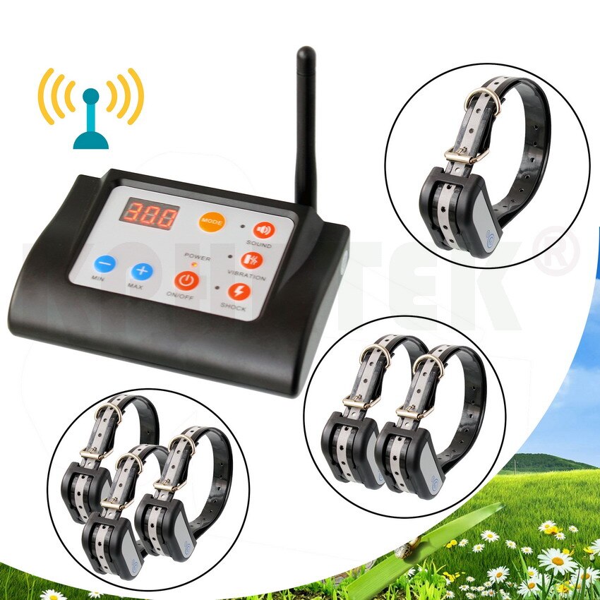 2 in 1   Wireless Electronic Dog Fence System and Dog Training Collar   Beep Shock Vibration Training  for 1/2/3 dogs 6 Sets/lot