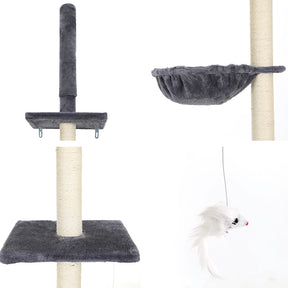 i.Pet Cat Tree Tower Scratching Post Scratcher Floor to Ceiling Cats Bed 260cm