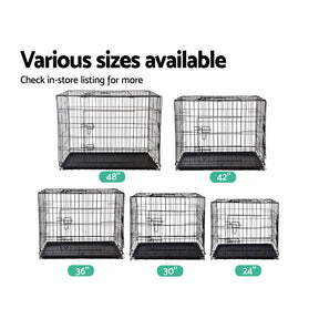 i.Pet Dog Cage 24inch Pet Cage - Black