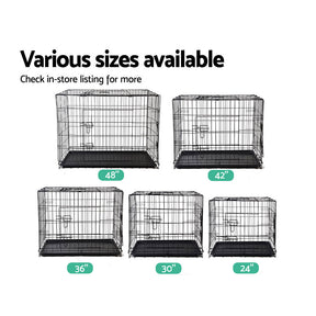 i.Pet Dog Cage 42inch Pet Cage - Black