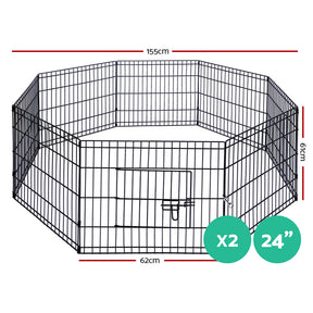 i.Pet Pet Dog Playpen 2X24" 8 Panel Puppy Exercise Cage Enclosure Fence