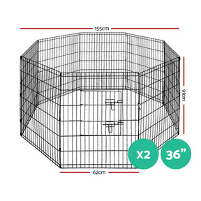 i.Pet Pet Playpen Dog Playpen 2X36" 8 Panel Exercise Cage Enclosure Fence