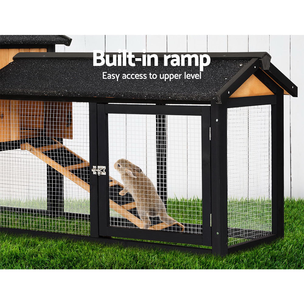 i.Pet Chicken Coop Rabbit Hutch Wooden Cage Pet Hutch 165cm x 52cm x 86cm