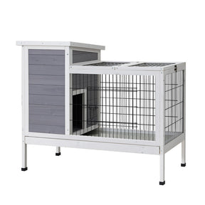 i.Pet Rabbit Hutch Wooden Ferret Cage Habitat House Outdoor Large