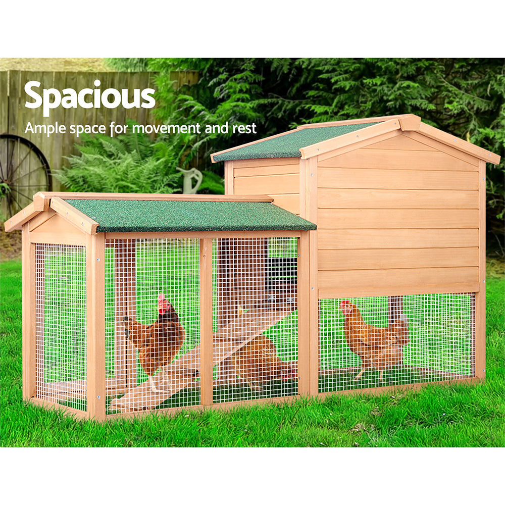 i.Pet Chicken Coop Rabbit Hutch 138cm Wide Wooden Pet Hutch