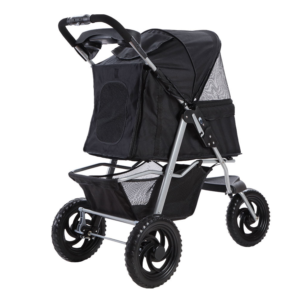 i.Pet Pet Stroller Dog Carrier Foldable Pram Large Black