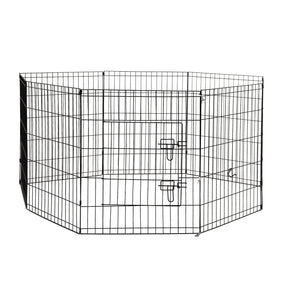 4Paws 8 Panel Playpen Puppy Exercise Fence Cage Enclosure Pets Black All Sizes - 24" - Black