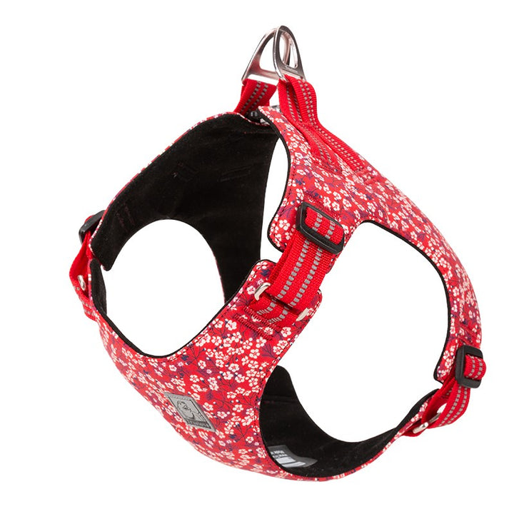 Floral Doggy Harness Red XS