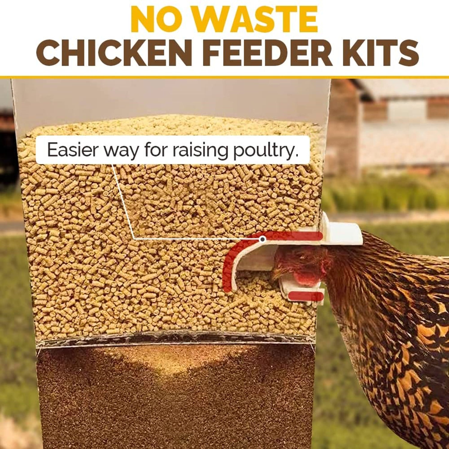 6 Port Chicken Feeder Poultry Feeder DIY Port PVC Gravity Fed Chicken Feeder