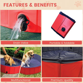 Floofi Pet Pool 160cm*30cm Red XXL FI-SB-107-SG