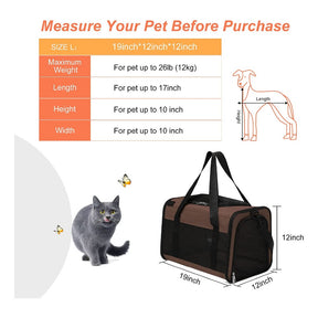 Floofi Portable Pet Carrier-L Size (Brown) FI-PC-139-FCQ