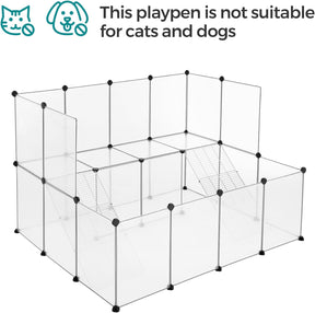 SONGMICS Guinea Pig Playpen with Dense Ramp White