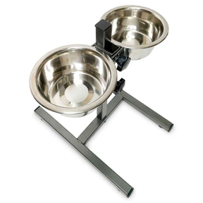 Double Raised Dog Bowl Stand 350ml Pet Cat Elevated Adjustable Food Water Feeder