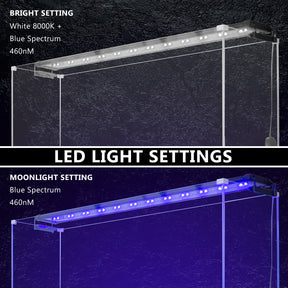 33W Set 2 Aquarium Blue White LED Light for Tank 120-140cm