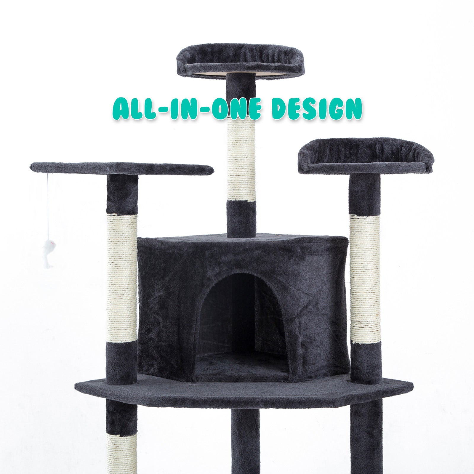 Cat Tree Multi Level Scratcher PARALA 201cm GREY