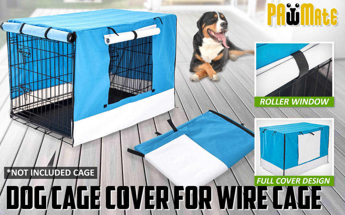 Cage Cover Enclosure for Wire Dog Cage Crate 24in BLUE