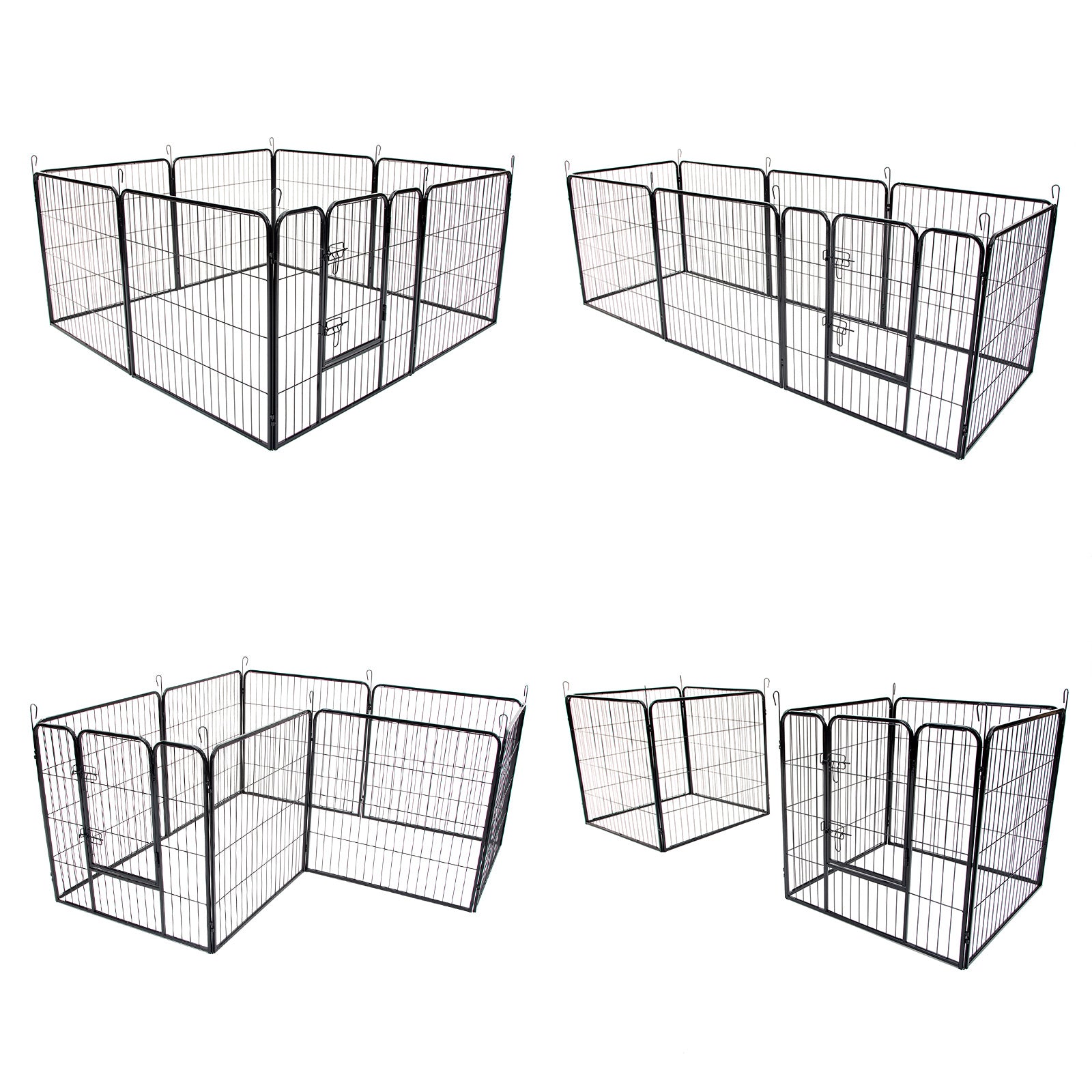 Pet Playpen Heavy Duty Foldable Dog Cage 8 Panel 32in with Cover