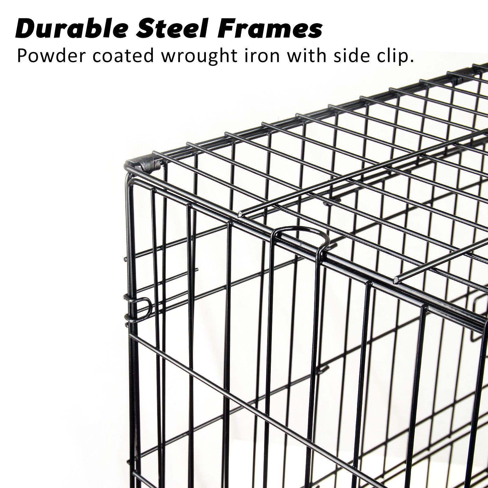 Wire Dog Cage Foldable Crate Kennel 48in with Tray + Cushion Mat Combo