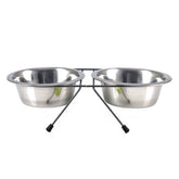 YES4PETS 2 x Sets Medium Portable Dog Cat Steel Pet Bowl Water Bowls Feeder