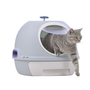 YES4PETS Hooded Cat Toilet Litter Box Tray House With Drawer & Scoop Blue