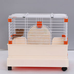 YES4PETS Small Orange Pet Rabbit Cage Guinea Pig Crate Kennel With Potty Tray And Wheel