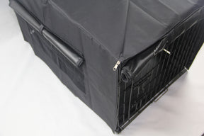 YES4PETS 42' Dog Cat Rabbit Collapsible Crate Pet Cage Canvas Cover-Black