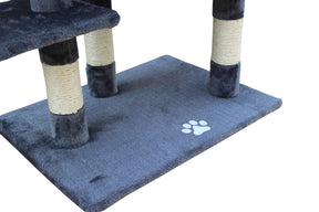 YES4PETS 120 cm Multi level Cat Kitten Scratching Post Tree-Grey