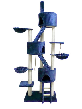 YES4PETS 244 cm XL Multi Level Cat Scratching Post Tree Scratcher Pole- Blue