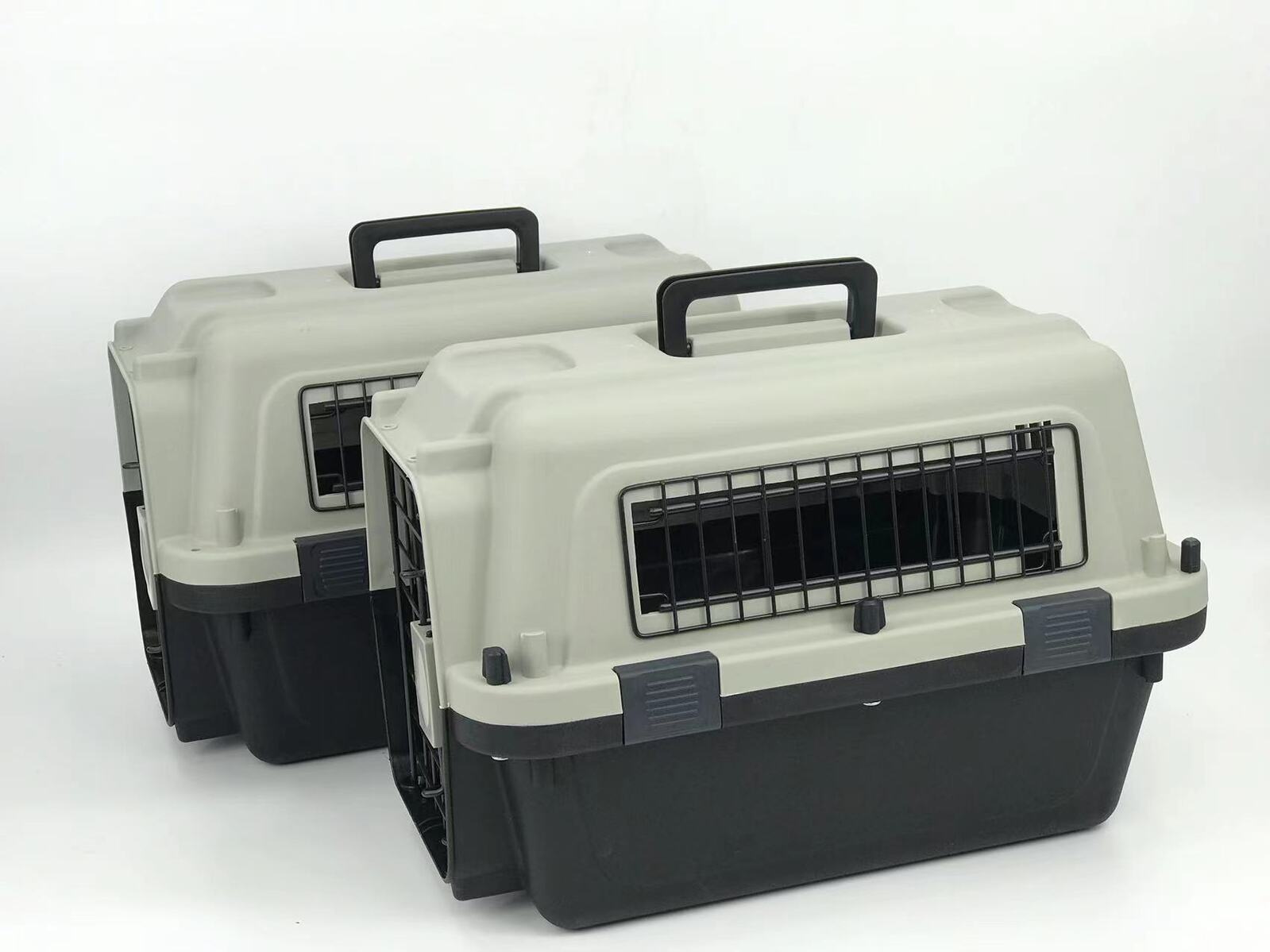 YES4PETS Medium Portable Pet Dog Cat Carrier Travel Bag Cage House Safety Lockable Kennel Grey