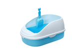 YES4PETS Medium Portable Cat Toilet Litter Box Tray with Scoop Blue