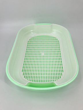 YES4PETS Large Portable Cat Toilet Litter Box Tray with Scoop and Grid Tray Green