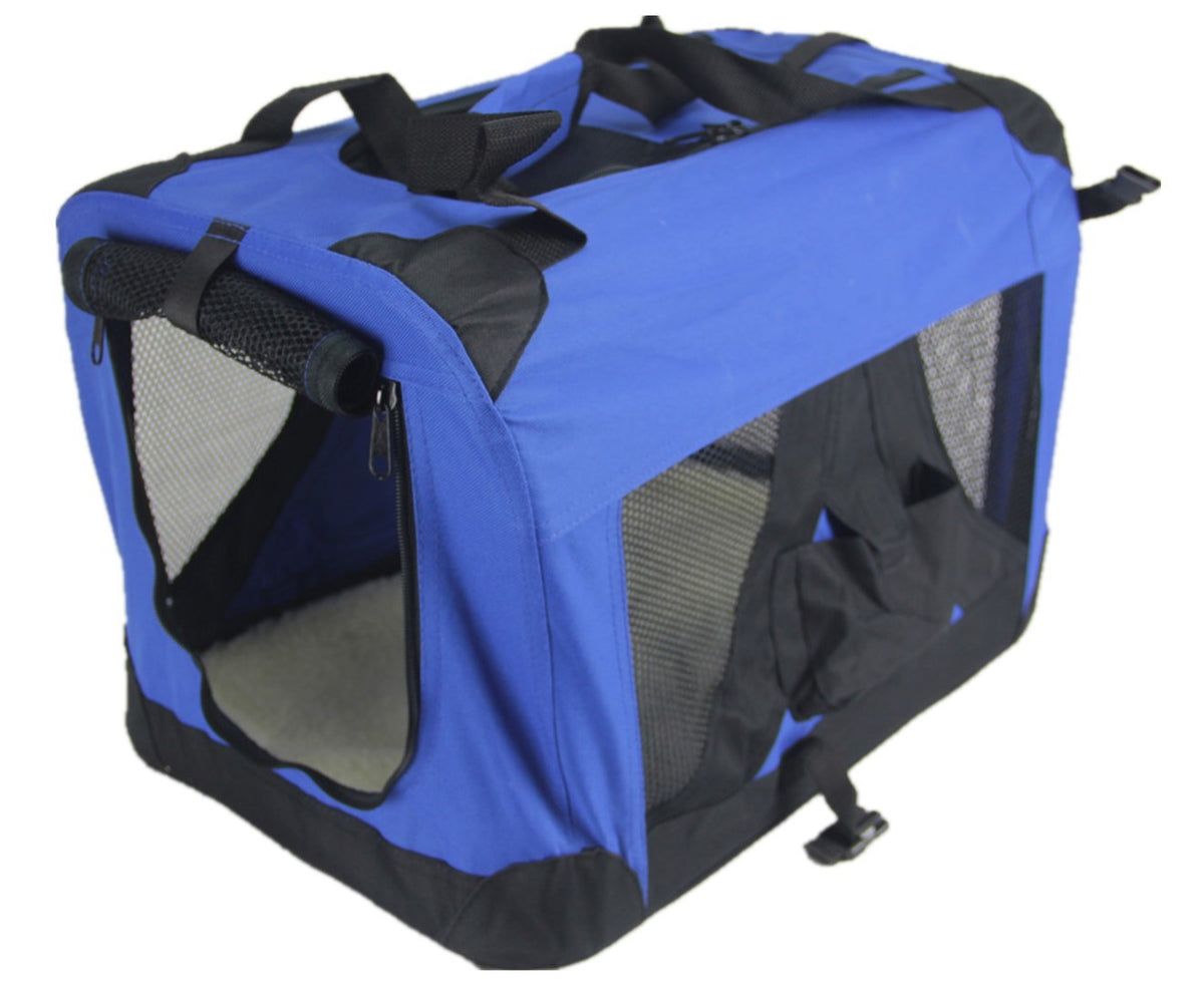 YES4PETS Small Portable Foldable Dog Cat Puppy Soft Crate Cage-Blue