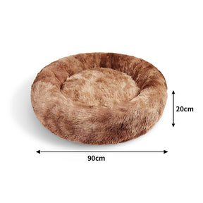 Pawfriends Dog Cat Pet Calming Bed Warm Soft Plush Round Nest Comfy Sleeping Kennel Cave AU