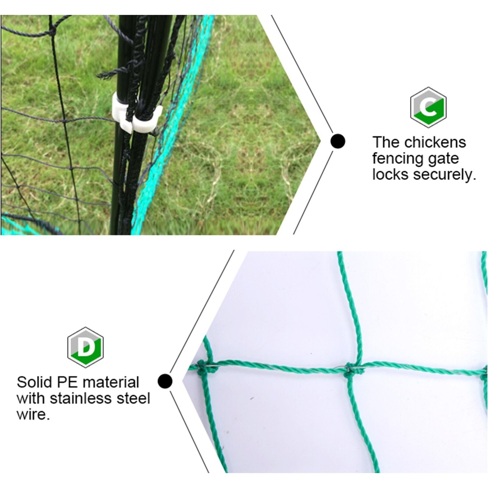 POULTRY NETTING Quality Net Chicken Electric Fence 60m X 115cm