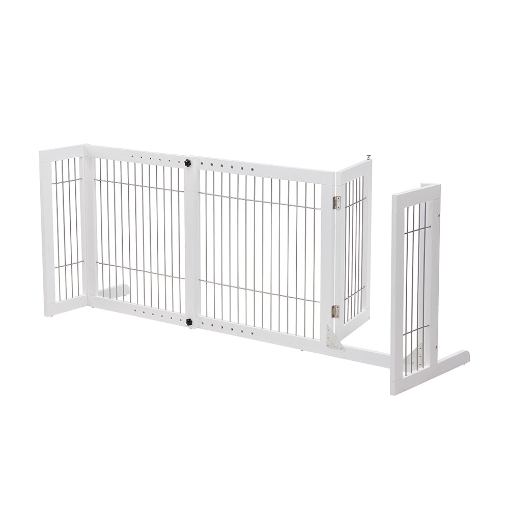 Freestanding Retractable Dog Barrier with Gate Large