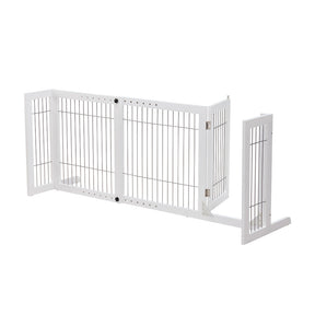 Freestanding Retractable Dog Barrier with Gate Large