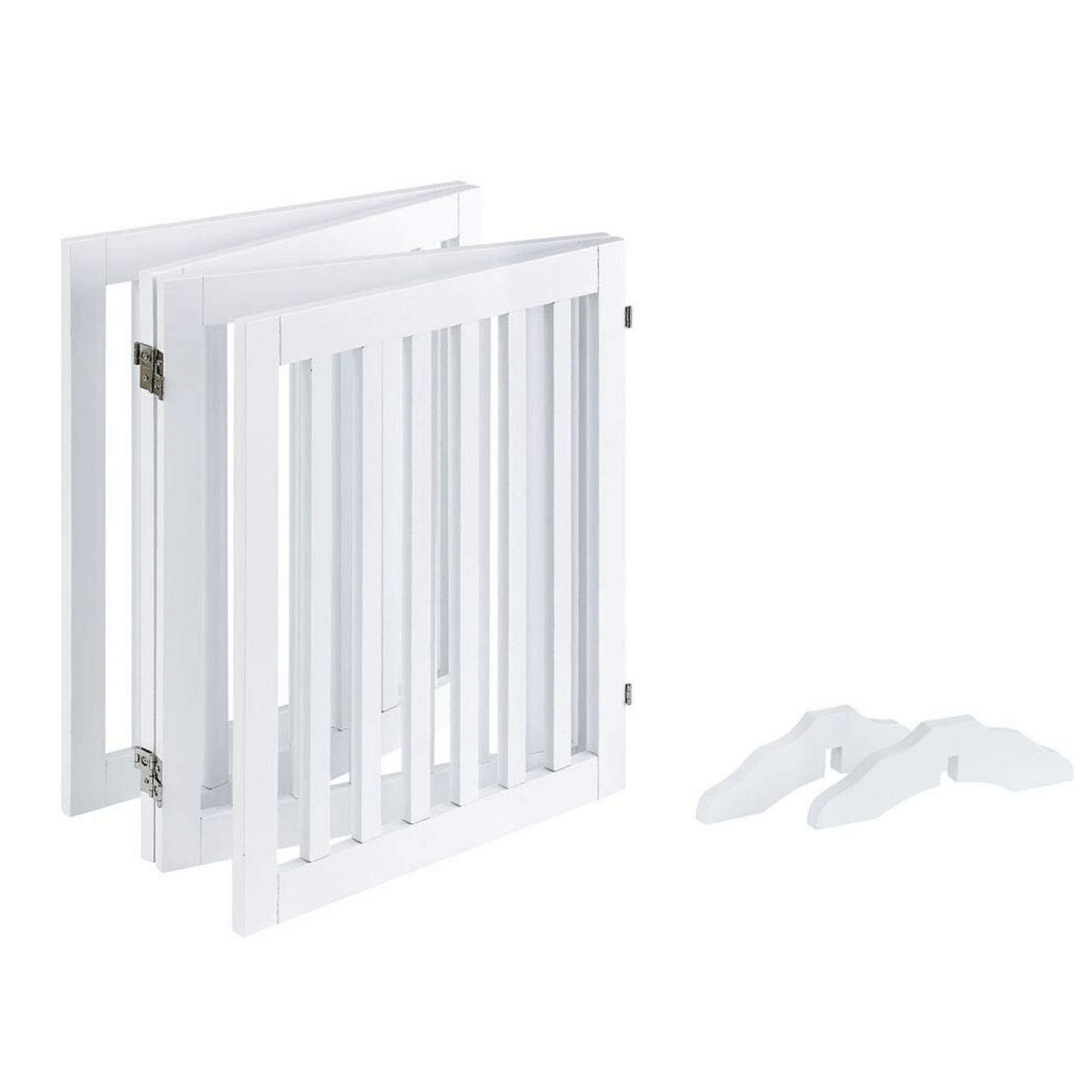 Four Panel Freestanding Dog Gate, White