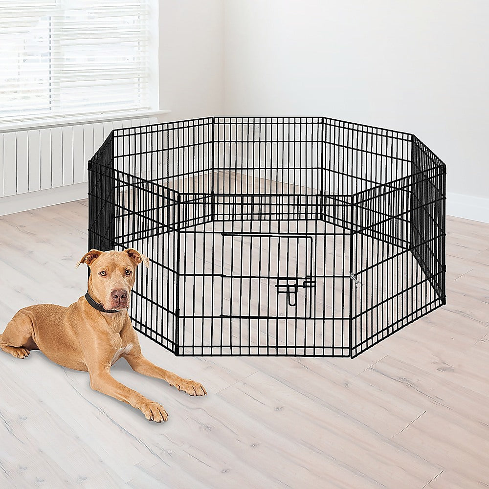 24" 8 Panel Pet Dog Playpen Puppy Exercise Cage Enclosure Fence Play Pen