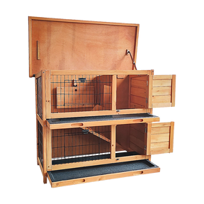 Large Rabbit Hutch with BASE Chicken Coop 2 Storey Guinea Pig Pet Cage House