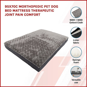 95x70cmOrthopedic Pet Dog Bed Mattress Therapeutic Joint Pain Comfort